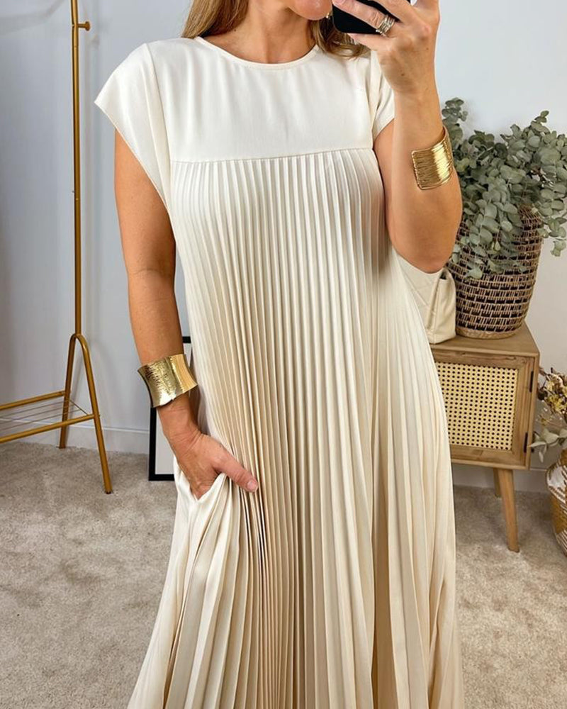 LM | Elegant pleated maxi dress