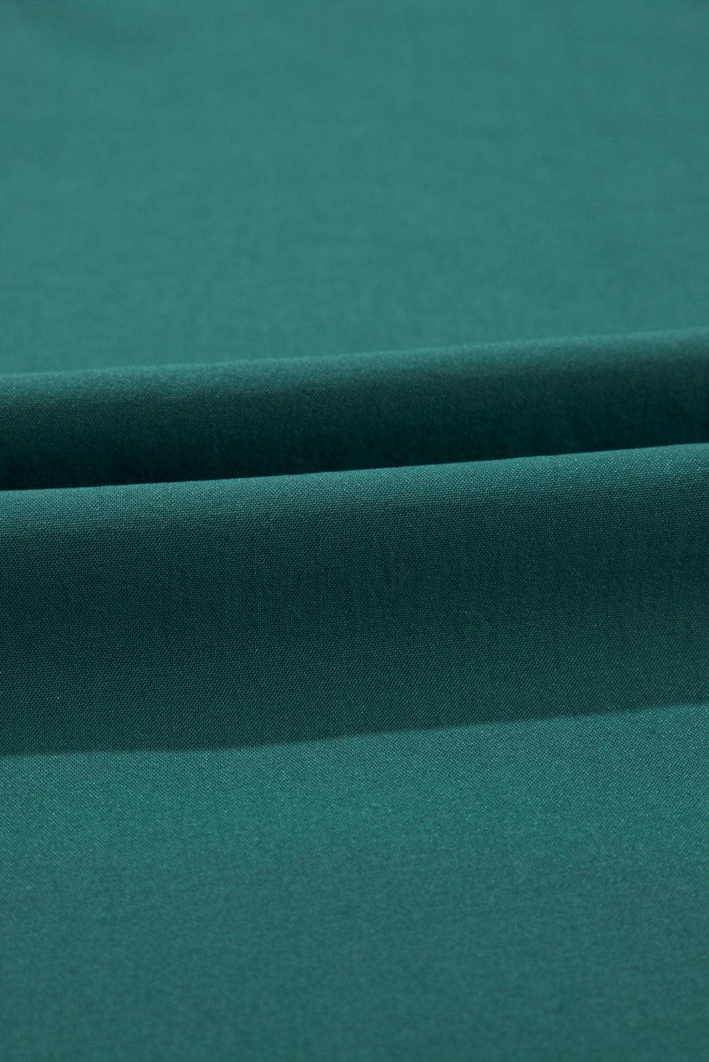 LM | Dark green maxi dress with pleats for women
