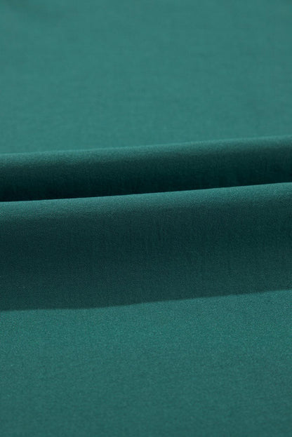 LM | Dark green maxi dress with pleats for women