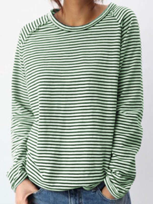LM Basic long-sleeved blouse in white and black cotton