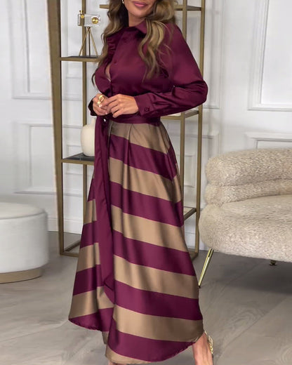 LM | Elegant striped maxi dress