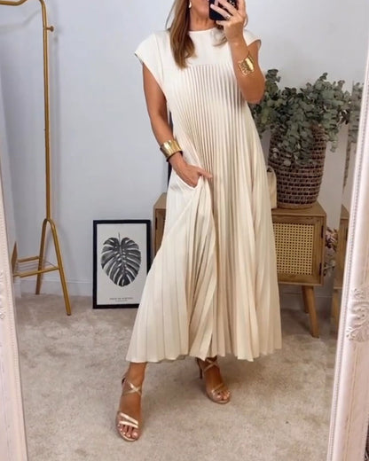 LM | Elegant pleated maxi dress