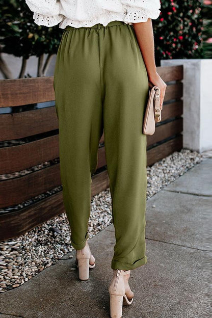 LM | High waist bandage casual pants