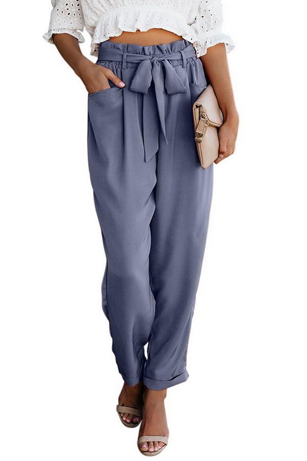 LM | High waist bandage casual pants