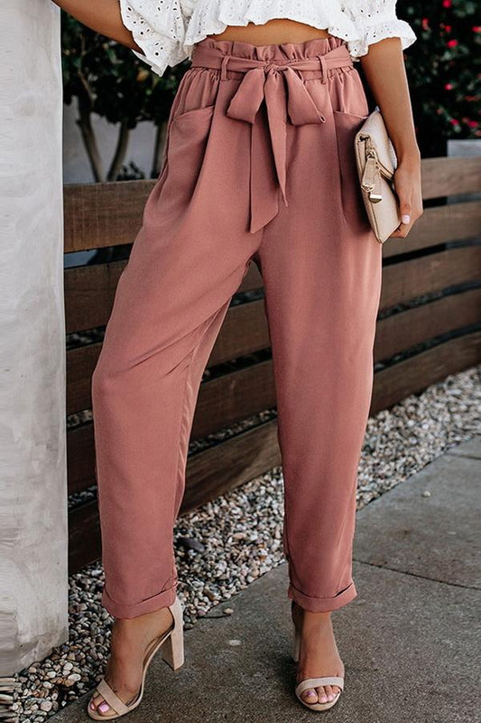 LM | High waist bandage casual pants