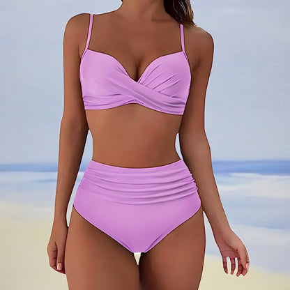 TS | Bikini with high waist and twist front top