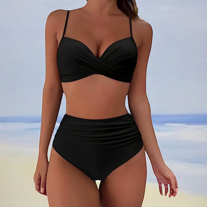 TS | Bikini with high waist and twist front top