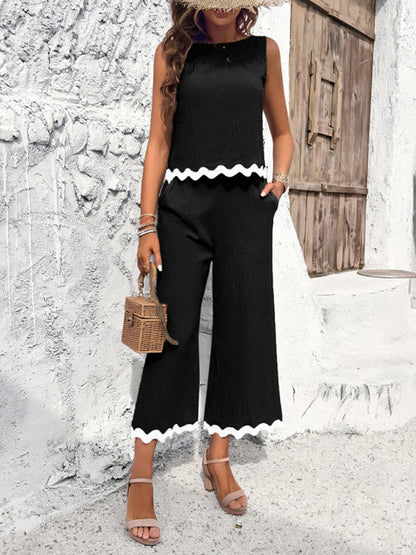 LM | Women's new casual temperament vest pants webbing suit