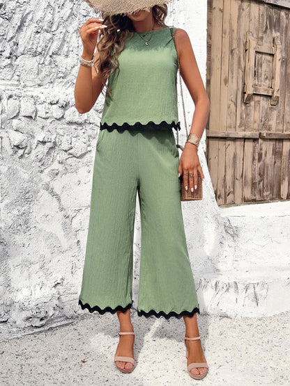 LM | Women's new casual temperament vest pants webbing suit