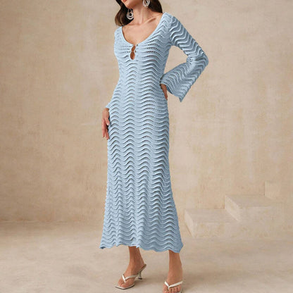 LM | elegant crochet midi dress for women