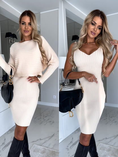 LM | Sleeveless dress with matching sweater