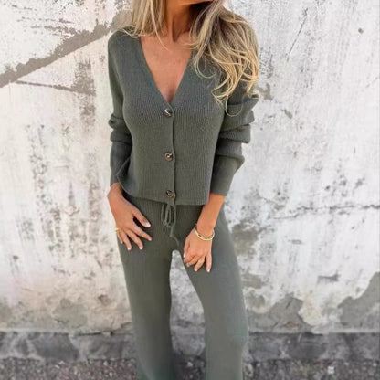 LM | Elegant cardigan & pants set for women
