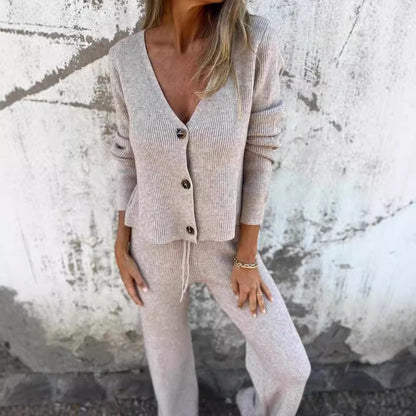 LM | Elegant cardigan & pants set for women