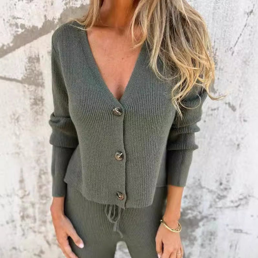 LM | Elegant cardigan & pants set for women