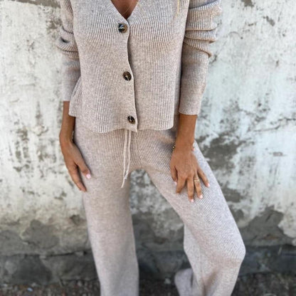 LM | Elegant cardigan & pants set for women