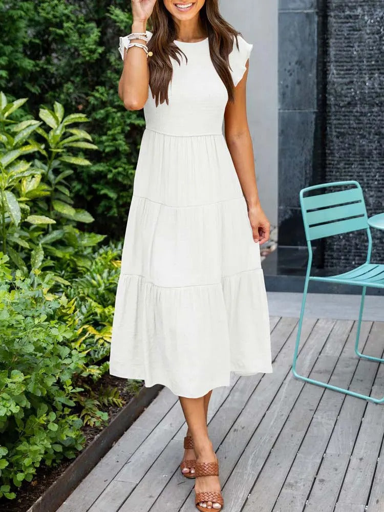 LM | Flowing tiered midi dress