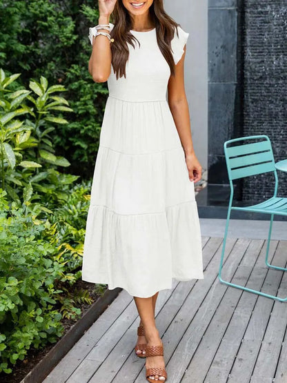 LM | Flowing tiered midi dress